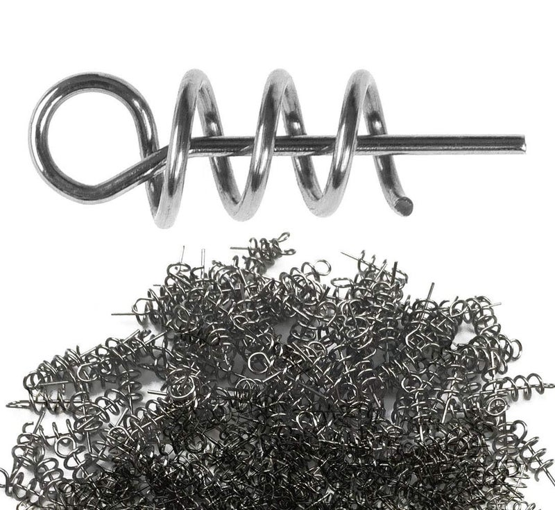 Hyamass 200pcs Soft Lure Bait Spring Twist Lock Outdoor Fishing Crank Hook Centering Pin for Soft Lure Bait Worm Crank - Image 1